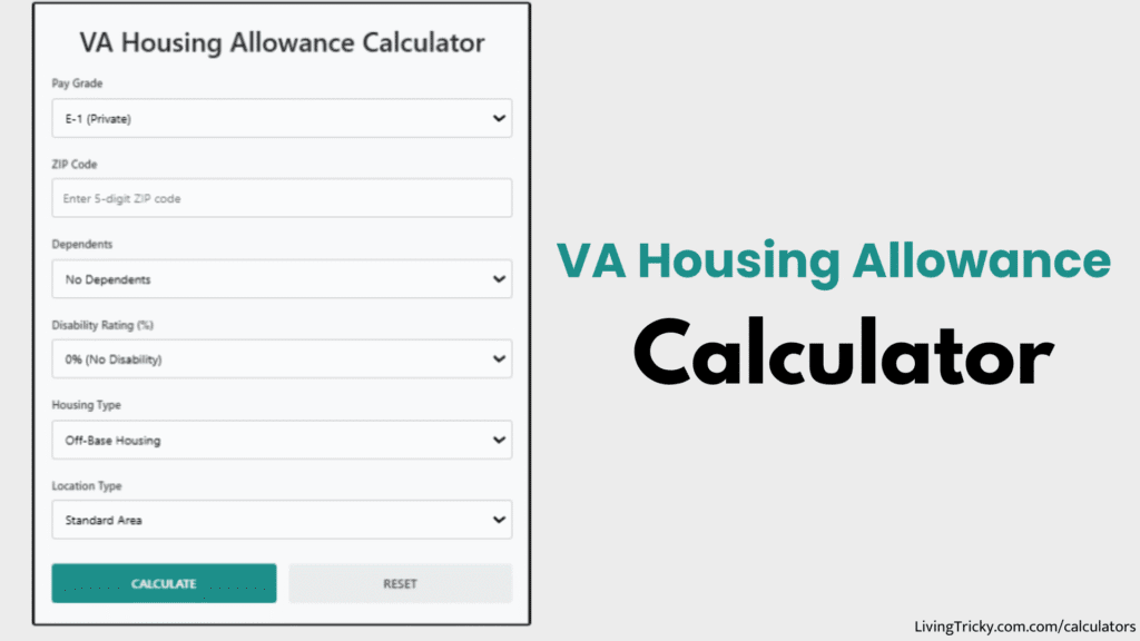 VA Housing Allowance Calculator