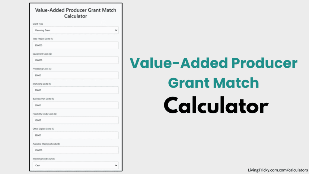 Value Added Producer Grant Match Calculator