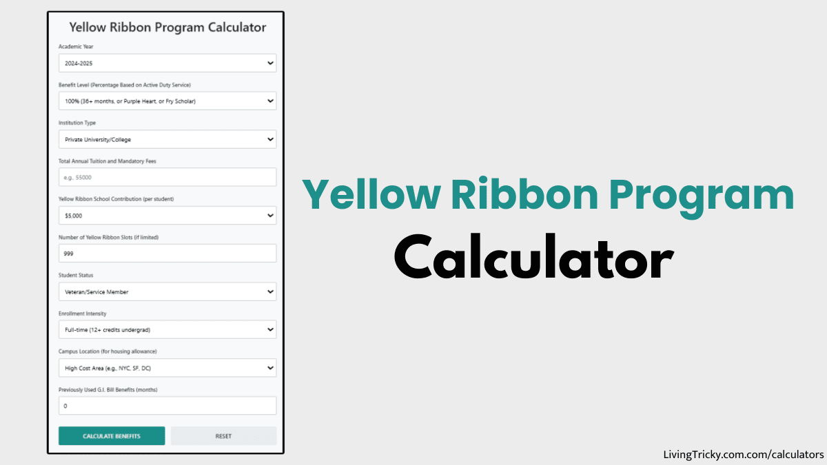 Yellow Ribbon Program Calculator – LivingTricky